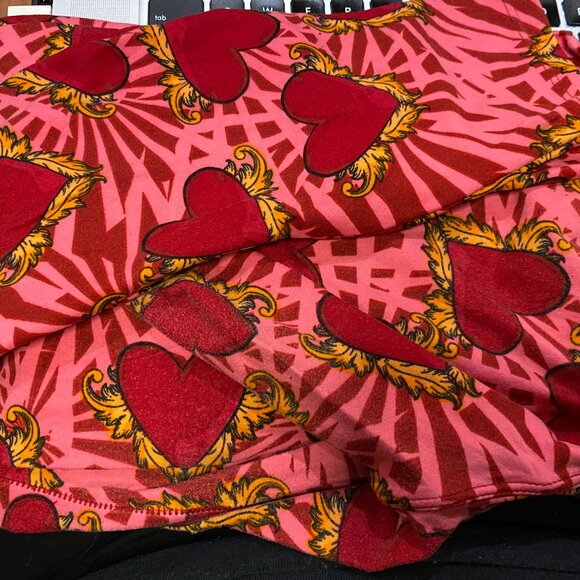 GUC Lularoe Leggings RARE prints Ninja Space Invaders heart feather rainbow OS - Picture 4 of 5